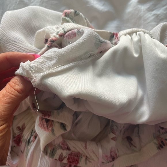 Sage white floral OTS romper - S - Picture 6 of 14